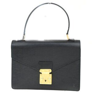 LOUIS VUITTON LV Logo Concorde Hand Bag Epi Leather Black France M52132 80KP287